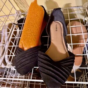 Torrid black slip on sandals, 10W